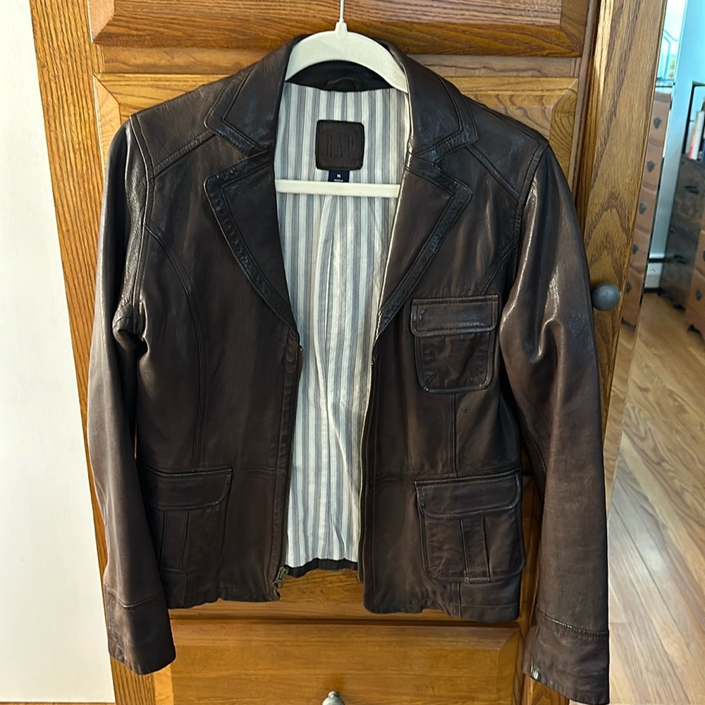 Vintage Classic Gap Genuine Brown Leather Jacket